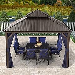 PURPLE LEAF 12' X 12' Hardtop Gazebo Canopy with Netting, used for sale  Delivered anywhere in USA 