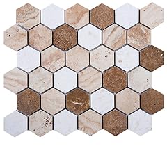 Inch hexagon travertine for sale  Delivered anywhere in UK