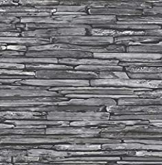 BHF FD22352"Reclaimed Stacked Slate Blue" Wallpaper for sale  Delivered anywhere in UK