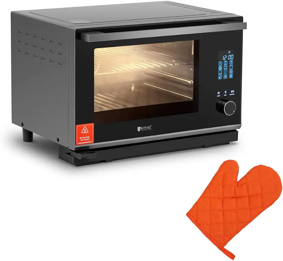 Royal Catering RC-SOQ3 Stoomoven - 25 L - 2.100 W - zilver 40-220 ° C Timer tot 180 minuten Touchpad Volume 25 L tweedehands  