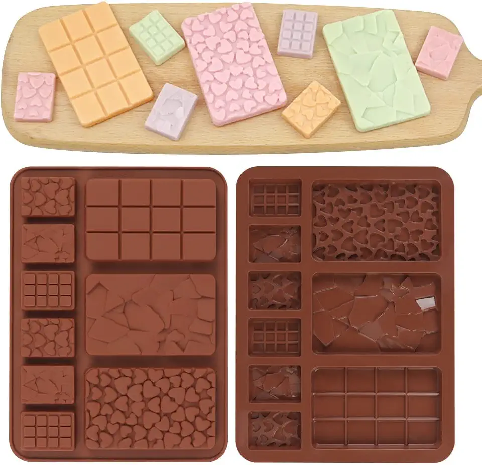 Gebruikt, N A stuk chocoladevorm snoep vormen siliconen chocoladevorm siliconen bakvorm non-stick mini chocolade bar mal DIY chocolade snoep (9 gaten) CGJ1 tweedehands  