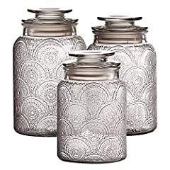 Used, Style Setter Canister Set 3-Piece Glass Jars in 34oz, for sale  Delivered anywhere in USA 