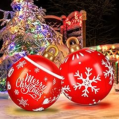 2 Pcs Light up PVC Inflatable Christmas Ball 23.6 Inches for sale  Delivered anywhere in USA 