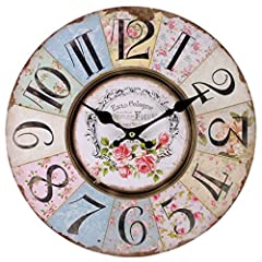 Shabby Chic Floral Patchwork Clock - Vintage Wall Clocks for sale  Delivered anywhere in UK
