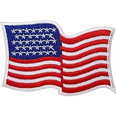 Toppa ricamata con bandiera degli Stati Uniti, da cucire o da stirare americani usato  Spedito ovunque in Italia 