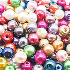 Used, 100 Mixed Colour Pearl Glass Beads - 6mm by Libbyshouse for sale  Delivered anywhere in UK