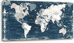 Blue map canvas for sale  Delivered anywhere in USA 