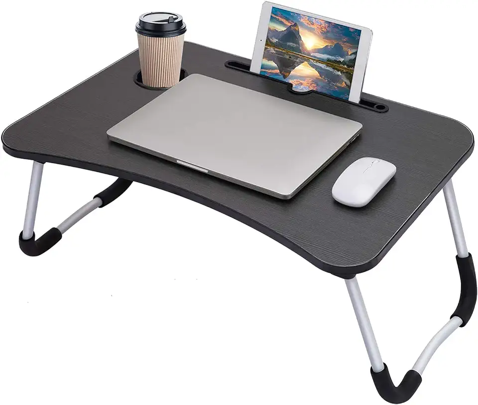 Laptoptafel, laptoptafel, bedtafel, laptophouder, laptoptafel, inklapbare laptoptafel, opvouwbare bedtafel voor lezen, bedtafel voor op het bureau of als ontbijtdienblad tweedehands  