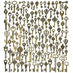 125 PCS Vintage Skeleton Key Set Charms, JIALEEY Mixed for sale  Delivered anywhere in USA 