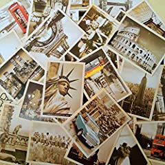 EUGU 32 Pcs 1 Set Vintage Retro Old Travel Postcards,Perfect for sale  Delivered anywhere in UK