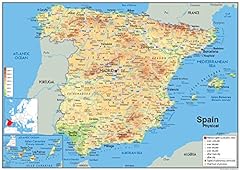 Physical map spain for sale  Delivered anywhere in UK