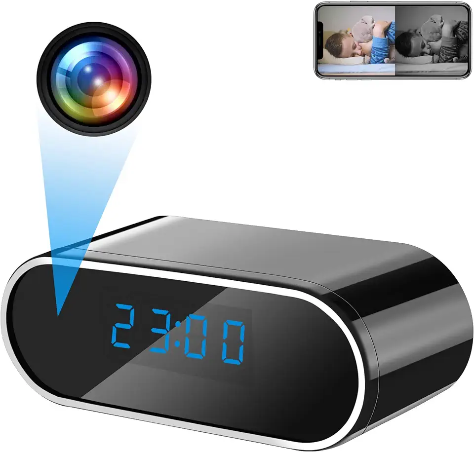 LXMIMI Spionagecamera WiFi, 1080p HD-klok, verborgen camera, nachtzicht en bewegingsdetectie Spy Cam tweedehands  