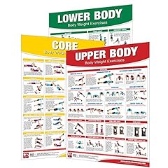 Laminated Bodyweight Workout Set of Posters/Charts, used for sale  Delivered anywhere in USA 
