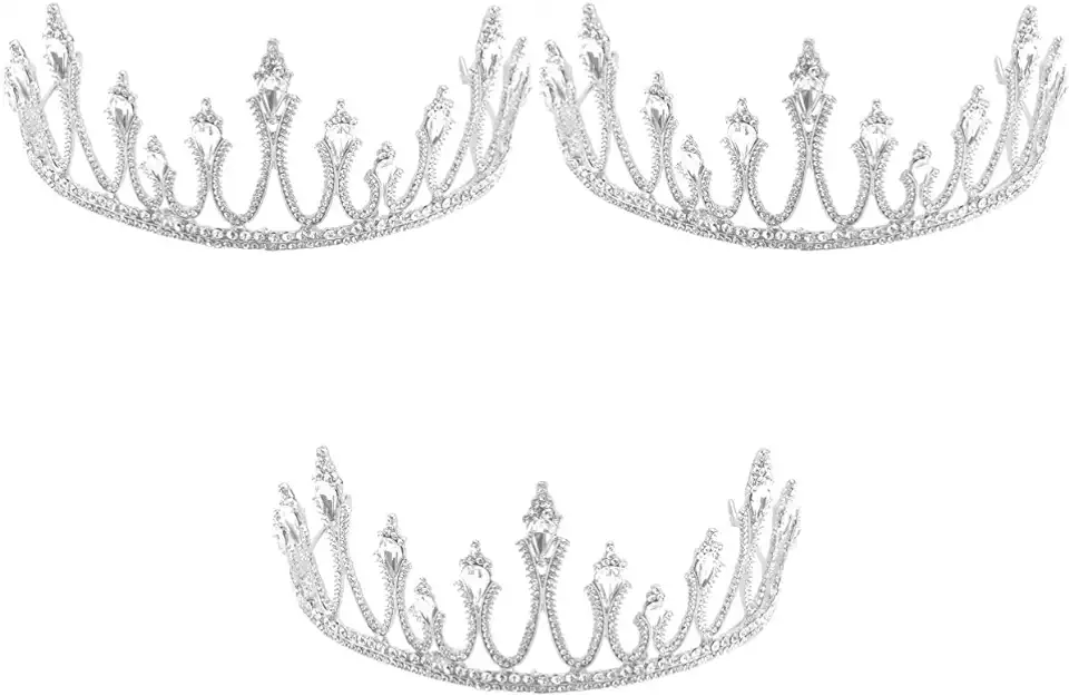 Beaupretty 3 Pcs Christmas Accessory Crystal Tiaras Party Sliver Queen Bridal Glitter Crown Princess Alloy For Headband Retro Head Fangle Woman'S Girls And Holiday Strass Vrouwen Hoofdtooi tweedehands  