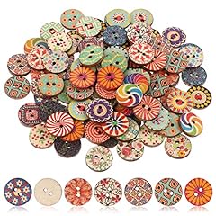 100pcs wooden buttons for sale  Delivered anywhere in UK