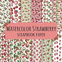 Watercolor strawberry scrapboo for sale  Delivered anywhere in USA 