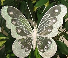 White glitter butterflies for sale  Delivered anywhere in UK