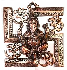 Ramneek jewels Wall Hanging of Lord Ganesha on Swastik with Om Showpiece (9 Inch) Religious Gift Item, used for sale  Delivered anywhere in Canada