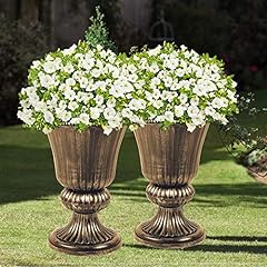 Parkland® Set of 2 Classic Urn Planters Plastic Flower, used for sale  Delivered anywhere in UK