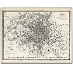 Used, Paris France Map 1844 Art Print - 11x14 Unframed Art for sale  Delivered anywhere in Canada
