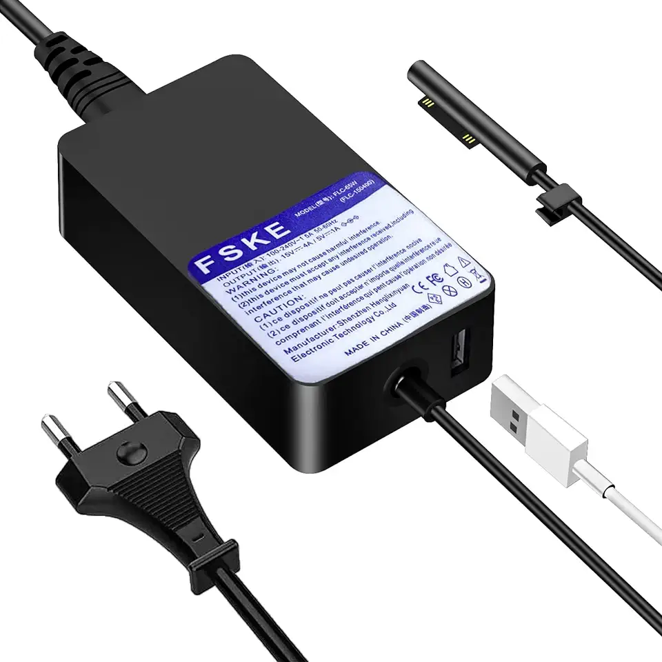 FSKE 65W Surface voeding Oplaadkabel 15V 4A Surface Pro Laptop Oplader voor Microsoft Surface Laptop, Surface Book, Surface Go AC Lader Adapter Charger tweedehands  