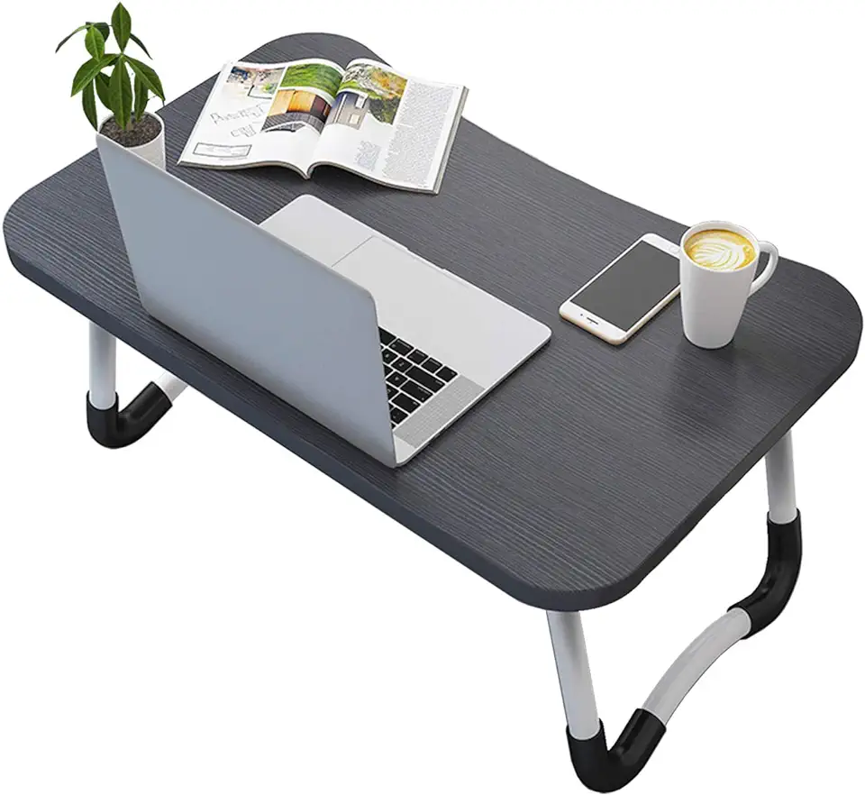 Vasen Inklapbare bedtafel voor computer, bedplaat, verstelbaar, laptopstandaard, voor bank, laptop, bed, computertafel, inklapbaar, 60 x 40 x 28 cm (zwart) tweedehands  