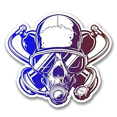 Used, 2 x 10cm Scuba Diver Skull Sticker Decal Twinset Laptop for sale  Delivered anywhere in UK