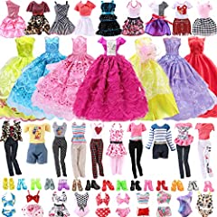 Used, 25 PCS Doll Clothes Set for Barbie Doll, 3 Party Dresses for sale  Delivered anywhere in UK