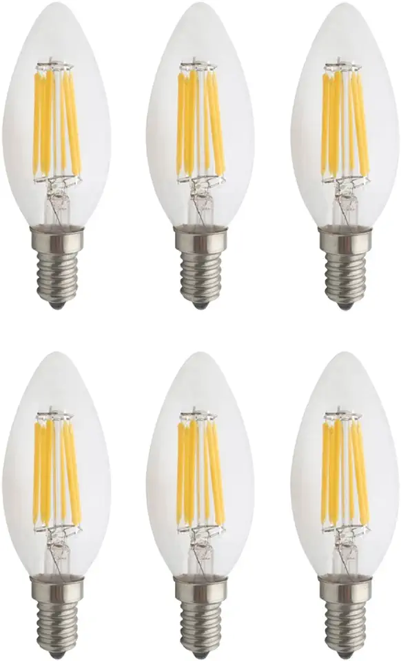 JCKing Verpakking met 6 stuks, AC 220 V, 6 W, E14, dimbaar, LED-lampen, antieke lampen, vintage, 2700 K tweedehands  