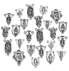 40pcs Mix Style Antique Miraculous Mary Medal Rosary, used for sale  Delivered anywhere in USA 