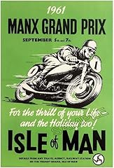 Vintage poster manx for sale  Delivered anywhere in UK