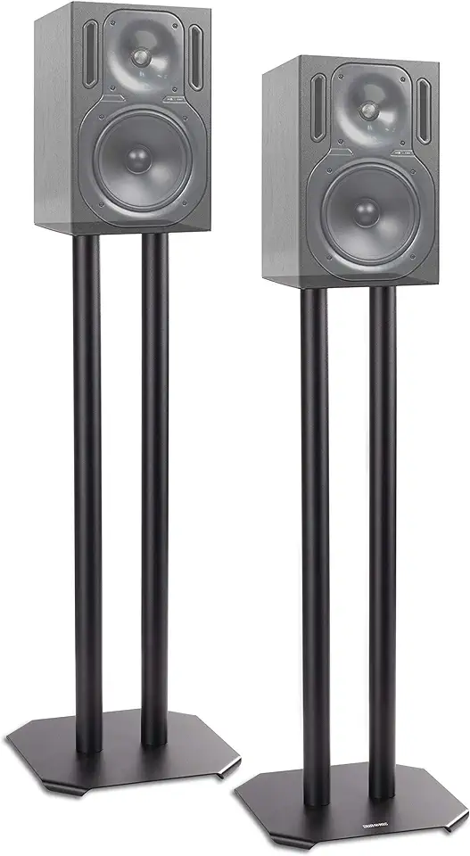 Duronic SPS1022-60 | 60cm Hoog | Staal | Set 2 Standaards voor HiFi Stereo Speakers | Anti-trilling Vulbaar met Zand | Spikes | Kegels | Harde Zachte ondergrond | Isolerend | 5.1 Thuisbioscoop tweedehands  