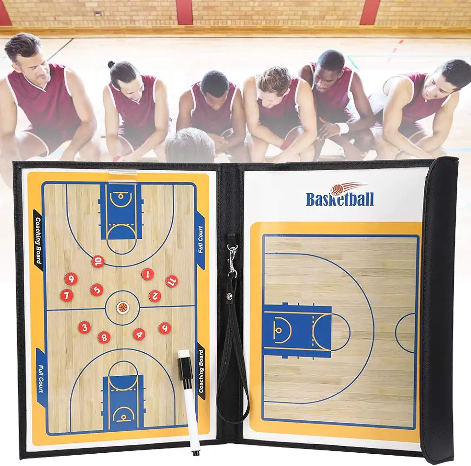 Basketbalwedstrijdbord, PU-antislip opvouwbaar basketbal-lesbord, basketbalcoachbord voor lesgeven Training Simulatie basketbalveld tweedehands  