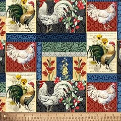 Roosters floral cotton for sale  Delivered anywhere in USA 