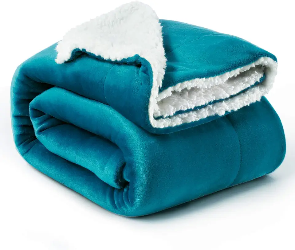 BEDSURE sherpa deken fleece microvezel voor bed en bank grijs 150x200cm, super zachte donzige deken voor woonkamer en slaapkamer, gebruikt tweedehands  