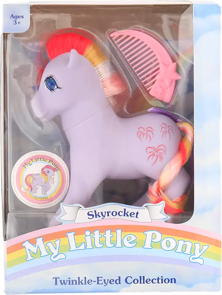 My Little Pony 35293 - Classic Rainbow-pony's, Speelgoedpony Sky Rocket, 20 cm hoog, Retro paardenspeelgoed voor meisjes, Speelgoeddieren, Speelgoedpaarden voor kinderen van 3 jaar en ouder tweedehands  
