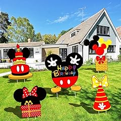 5pcs mickey birthday for sale  Delivered anywhere in USA 