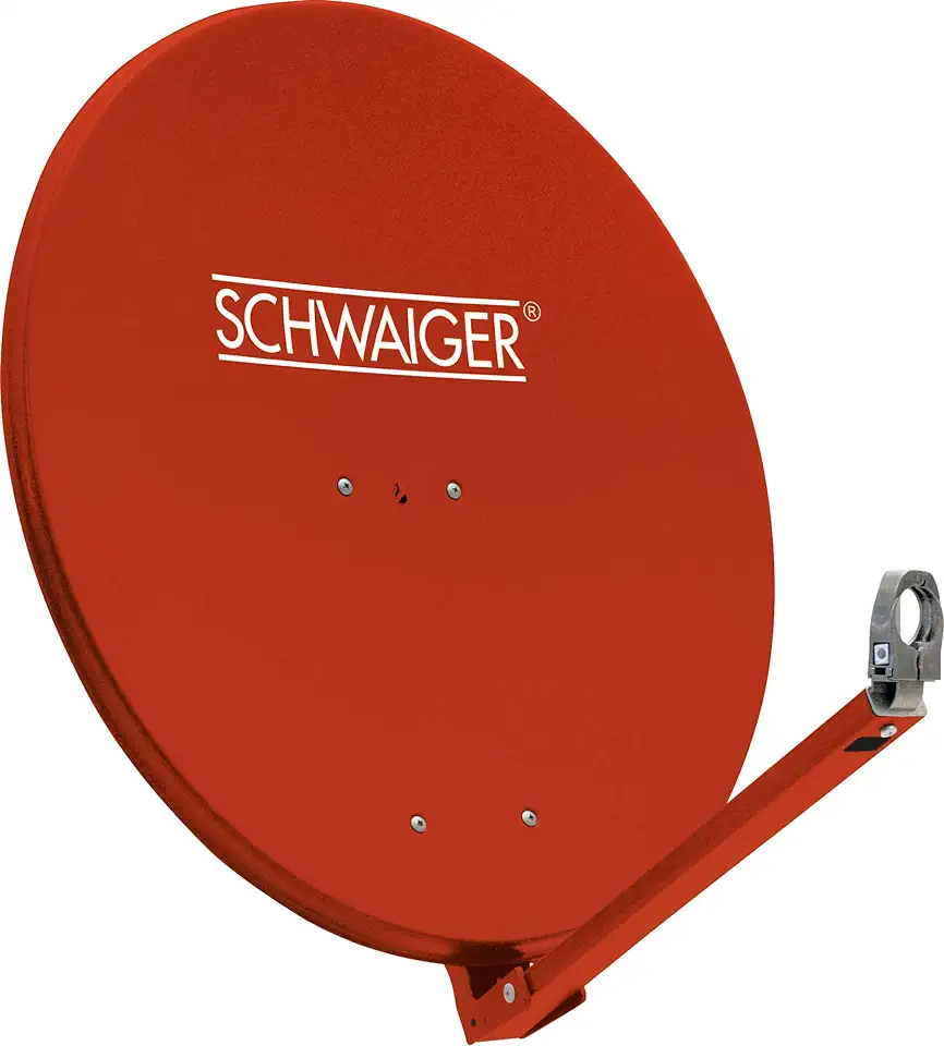 SCHWAIGER -241- satellietschotel | 88 cm | satellietantenne | met LNB-steunarm en masthouder | geïntegreerde kabelgeleider | aluminium satellietschotel | 88 x 88 cm | lichtgrijs tweedehands  