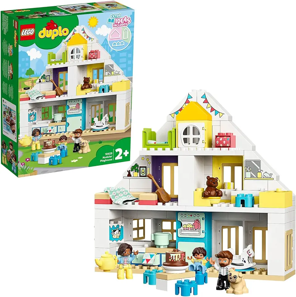 LEGO 10929 DUPLO Town Modulair Speelhuis 3-in-1 Set, Poppenhuis met Poppetjes en Dieren voor Kinderen van 2 Jaar en Ouder tweedehands  