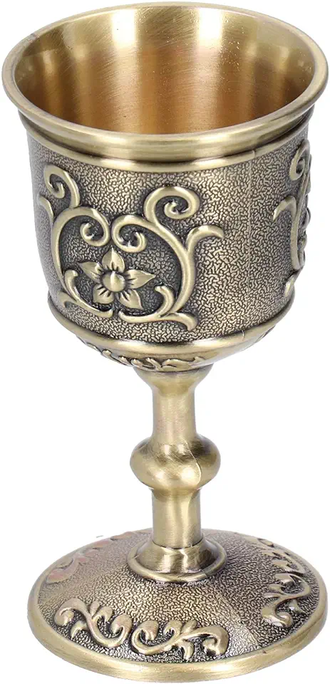 European Vintage Wine Cup Handgjord Präglad Dekor Guld Liten Europeisk Vintage Vinglas för Drycker Öl Whisky Champagne(L) till salu  