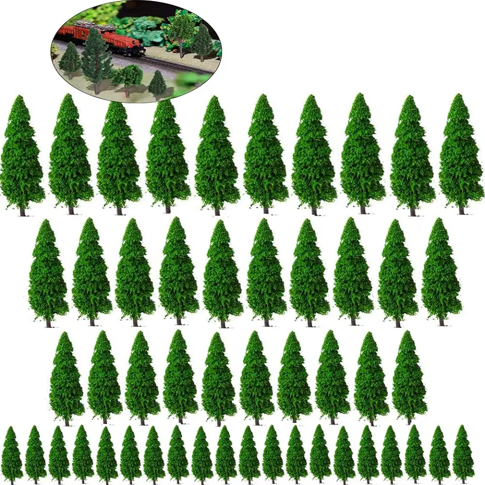 Gebruikt, Xinlie Model Bomen Gemengd Model Boom Trein Bomen Spoorweg Landschap Diorama Boom Architectuur Bomen Gemengde Model Bomen Ho Schaal Bomen Diorama Modellen voor DIY Landschap Landschap, Natuurlijk Groen (50 stuks) tweedehands  