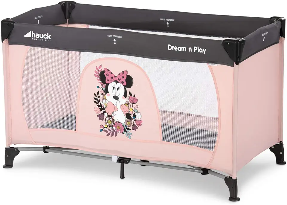 Hauck Dream'N Play Reisbed, Vanaf Geboorte tot 15 Kg Roze, 127.5 x 76 x 69 cm tweedehands  