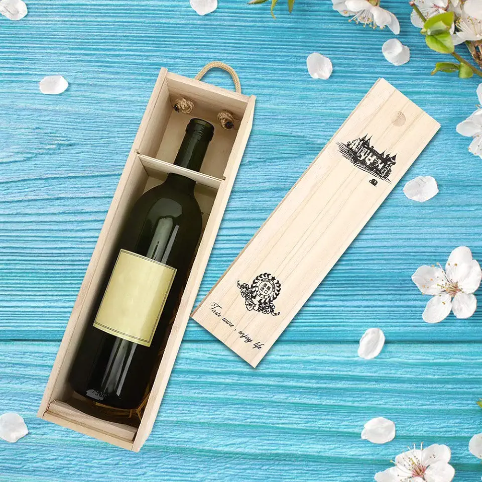 Retro wijnkoffer Delicate wijndoos voor wijnliefhebbers cadeau tweedehands  