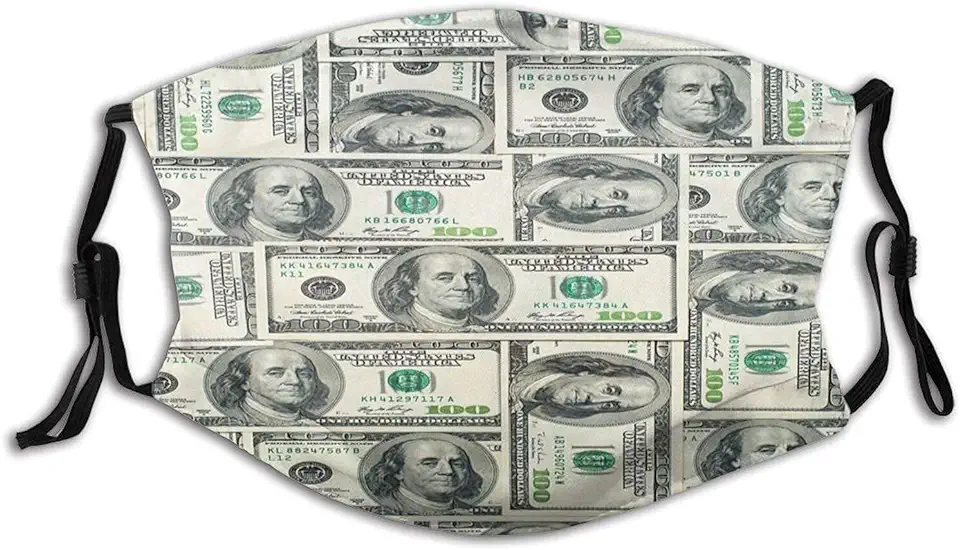 Money Dollar Bills of United States Face M-A-S-K wasbare bandana voor volwassenen mannen vrouwen tweedehands  
