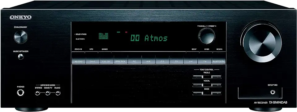 Onkyo TX-SR494DAB 7.2-kanaals AV-ontvanger (Bluetooth, DTS:X, Hi-Res, Dolby Atmos, DAB+), zwart tweedehands  