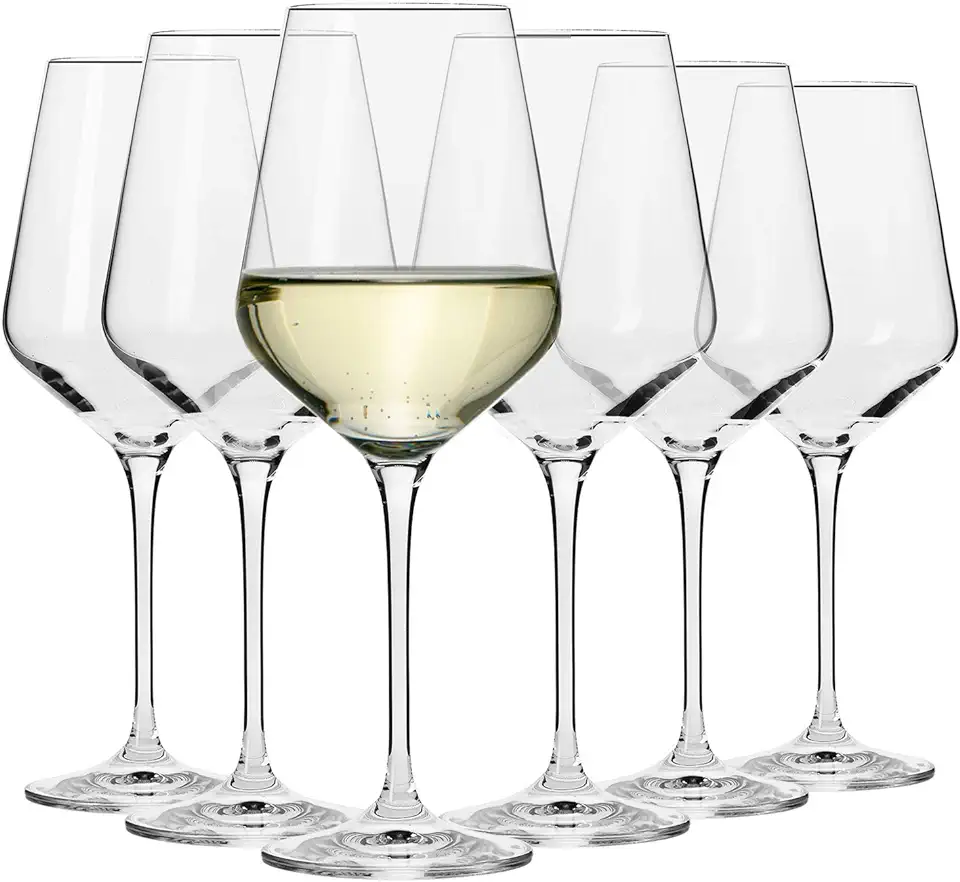 KROSNO Hoog Witte Wijnglazen | Set van 6 | 390 ML | Avant-Garde Collectie | Kristalglas | Perfect voor Thuis, Restaurants en Feesten | Vaatwasser Veilig tweedehands  