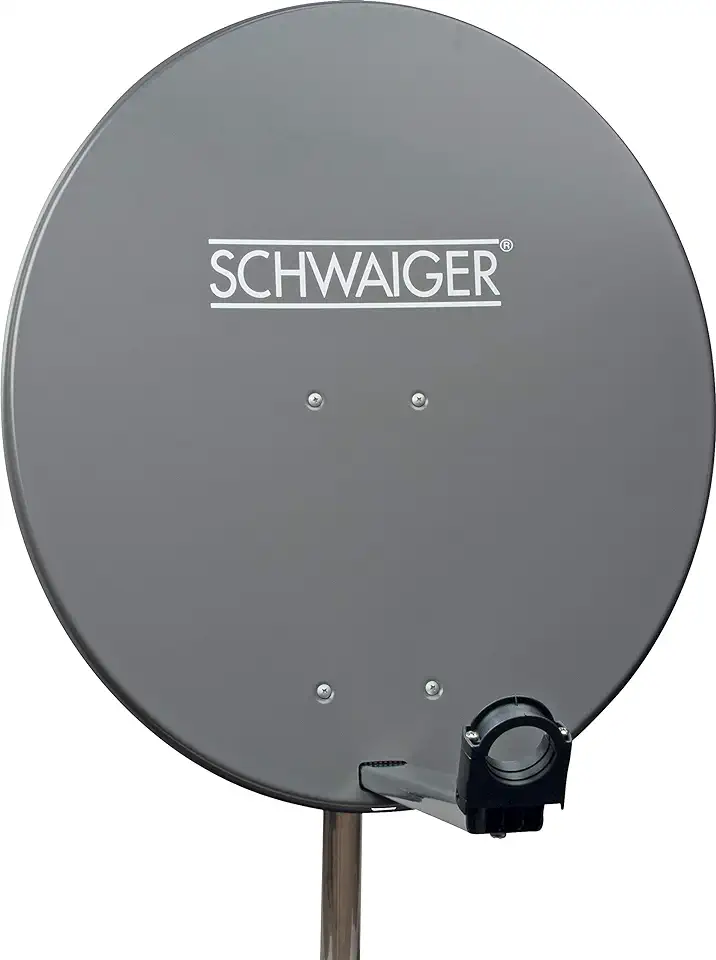 SCHWAIGER -166- Satellietschotel | 75 cm | Sat-antenne | met LNB steunarm en mastbeugel | geïntegreerde kabelgeleider | stalen satellietschotel | 75 x 85 cm| antraciet tweedehands  