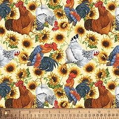 Rooster sunflowers cotton for sale  Delivered anywhere in USA 