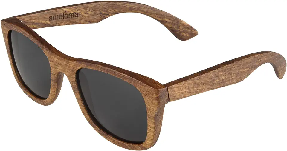 amoloma S houten zonnebril Birnbaum / het montuur van de bril bestaat uit perenhout unisex tweedehands  