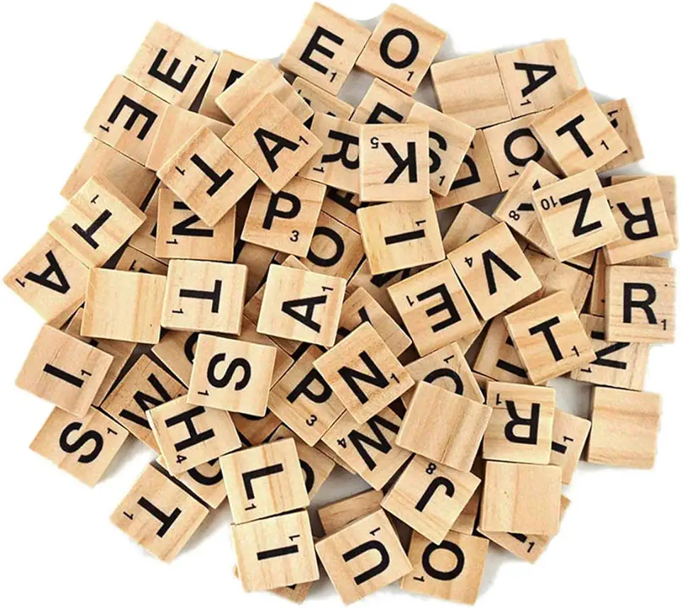 Scrabble Tegels Letters, Houten Letters, Scrabble Letters voor Ambachten & Educatief (100St) tweedehands  